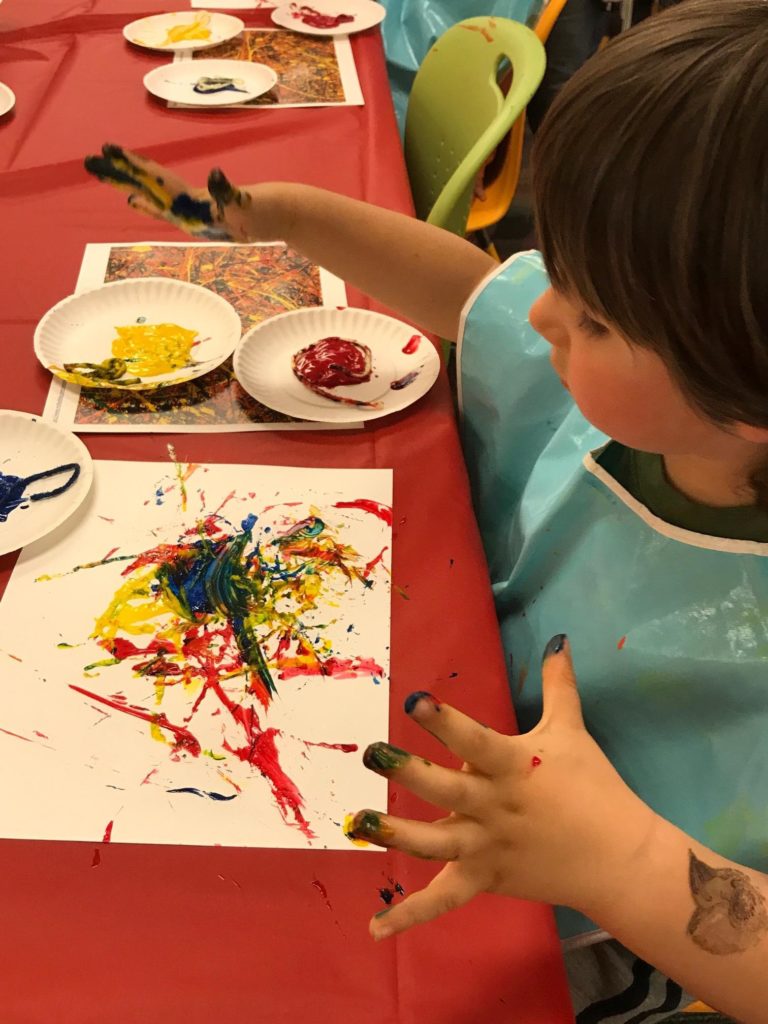 Jackson Pollock Inspired Yarn Painting for Kids - LEARN. PLAY. READ.